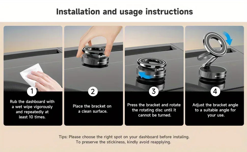 Weskur Super Strong N52 Magnetic Phone Holder, ABS, 360° Foldable Design