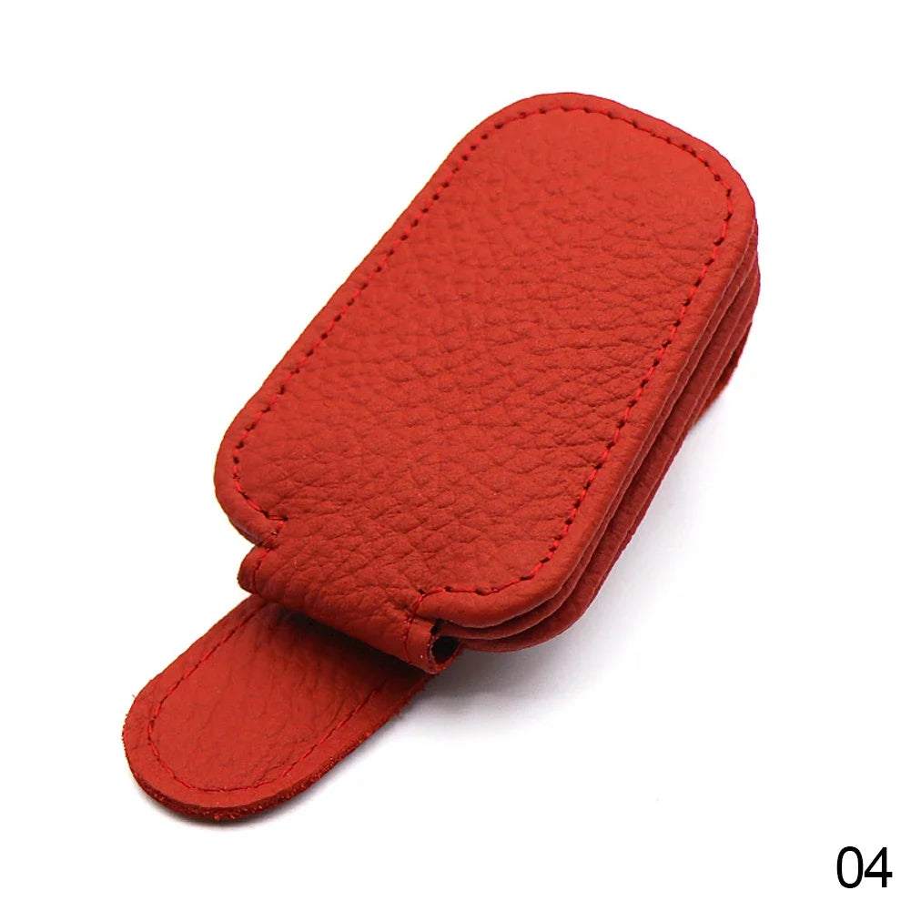 Magnetic Leather Eyeglass Hanger Clip Universal Car Hanger Clip For Cars Ticket Card Clip