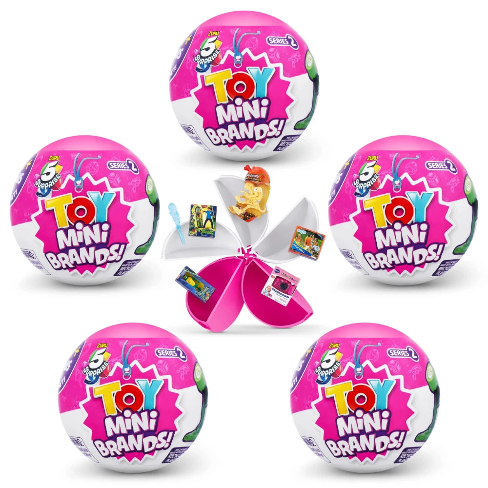 Zuru 5 Surprise Mini Brands Capsule Toys Mystery Blind Box Fashion Surprise Ball Real Miniature Doll Collectible Toys Gifts