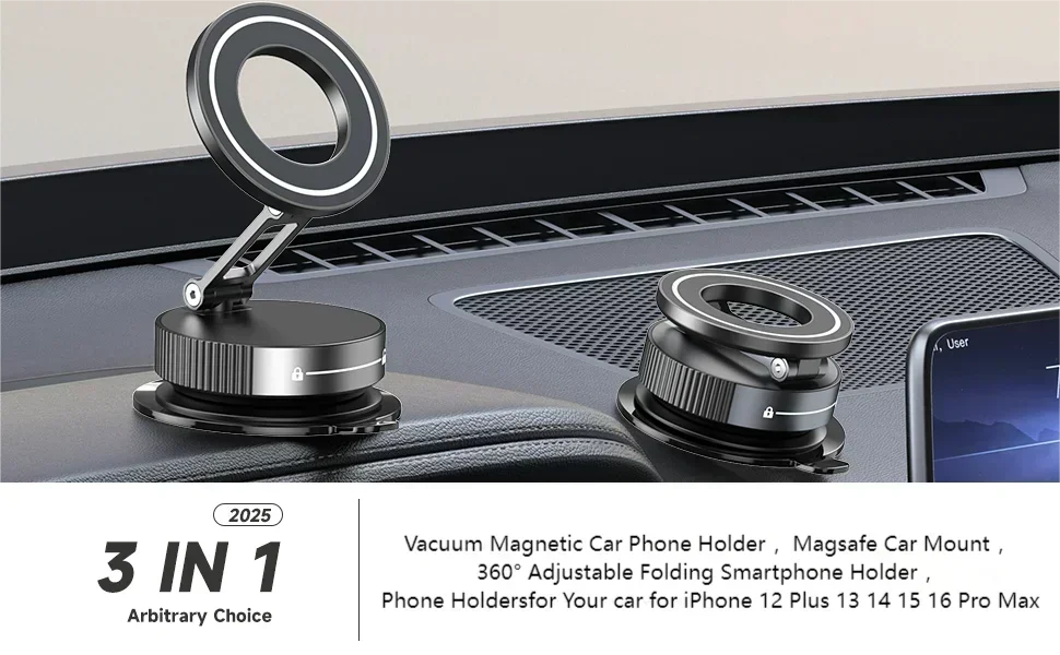 Weskur Super Strong N52 Magnetic Phone Holder, ABS, 360° Foldable Design