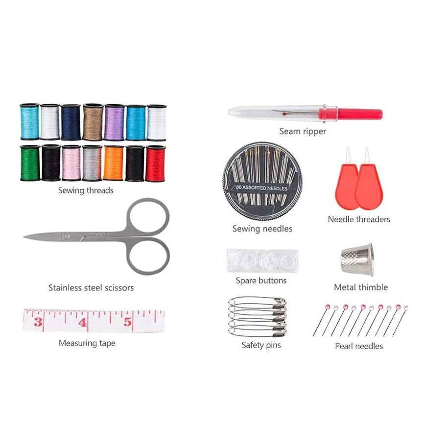 Sewing Kit Compact and Portable for Beginners and Professionals Includes Needles Thread Scissors and Other Essential Access