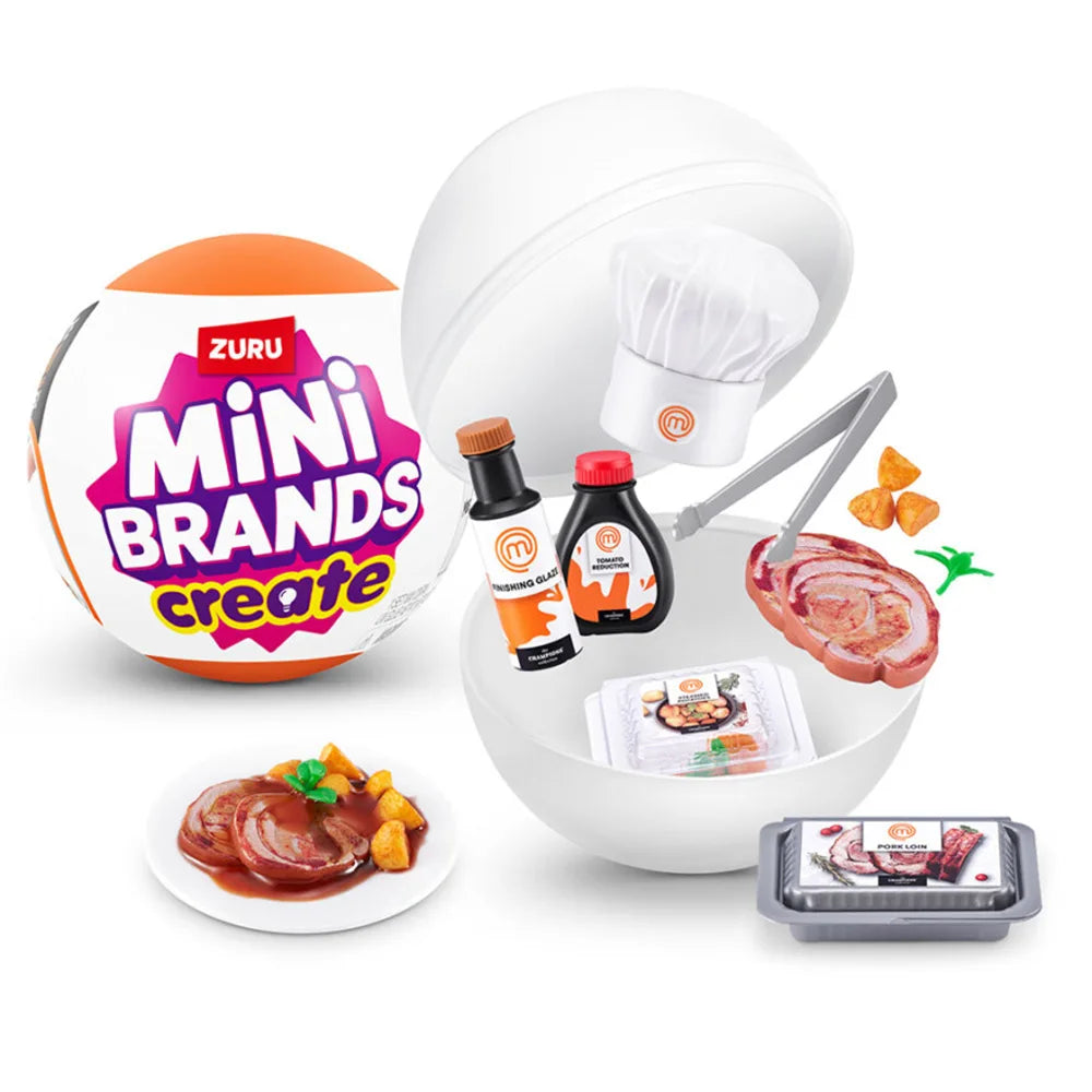 Zuru Mini Brands Blind Box 5 Surprises Masterchef Set Brands Masterchef Series 1 Mystery Ball Bundle Surprise Collectibles Toy
