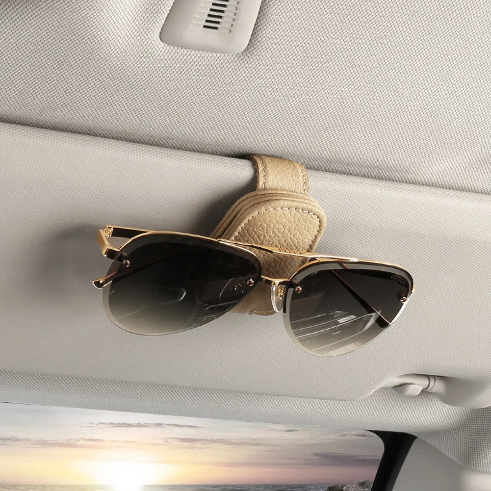 Magnetic Leather Eyeglass Hanger Clip Universal Car Hanger Clip For Cars Ticket Card Clip