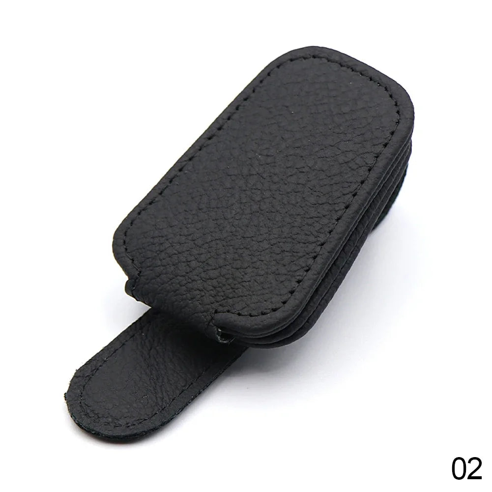 Magnetic Leather Eyeglass Hanger Clip Universal Car Hanger Clip For Cars Ticket Card Clip