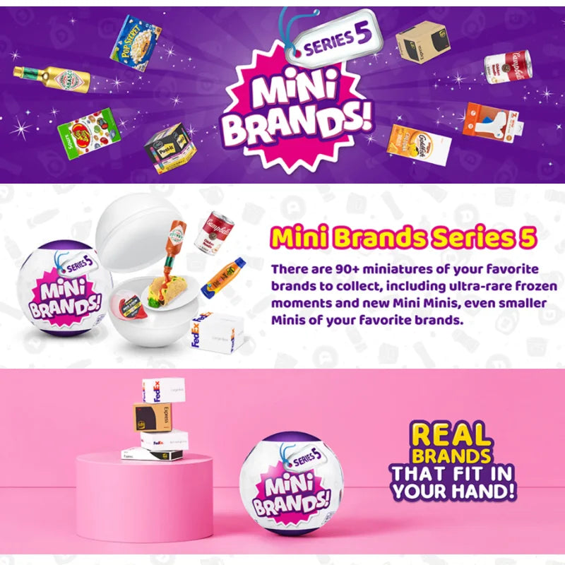 Mystery Box5 Surprise Mini Brands Toys By Zuru Mystery Blind Box Capsule Toy Original Miniature Toy Childrens gift Holiday toy