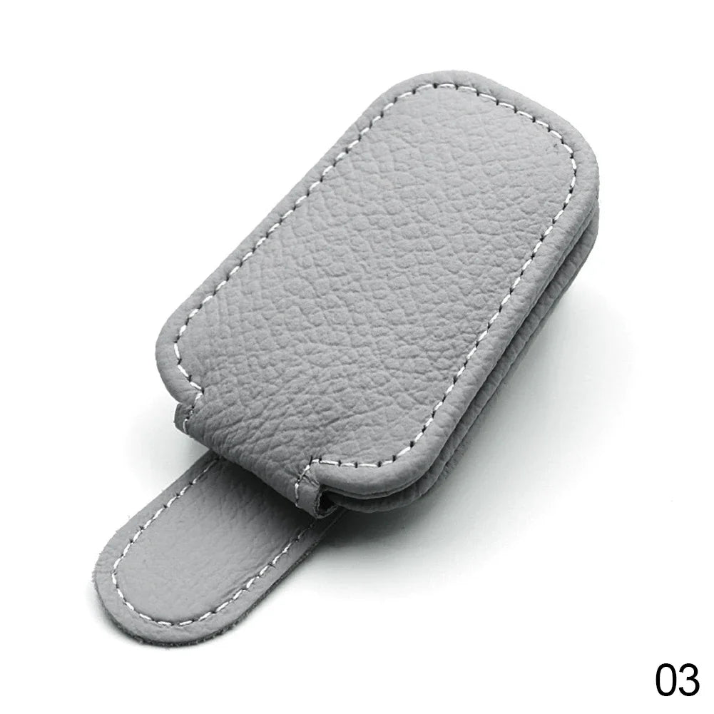 Magnetic Leather Eyeglass Hanger Clip Universal Car Hanger Clip For Cars Ticket Card Clip