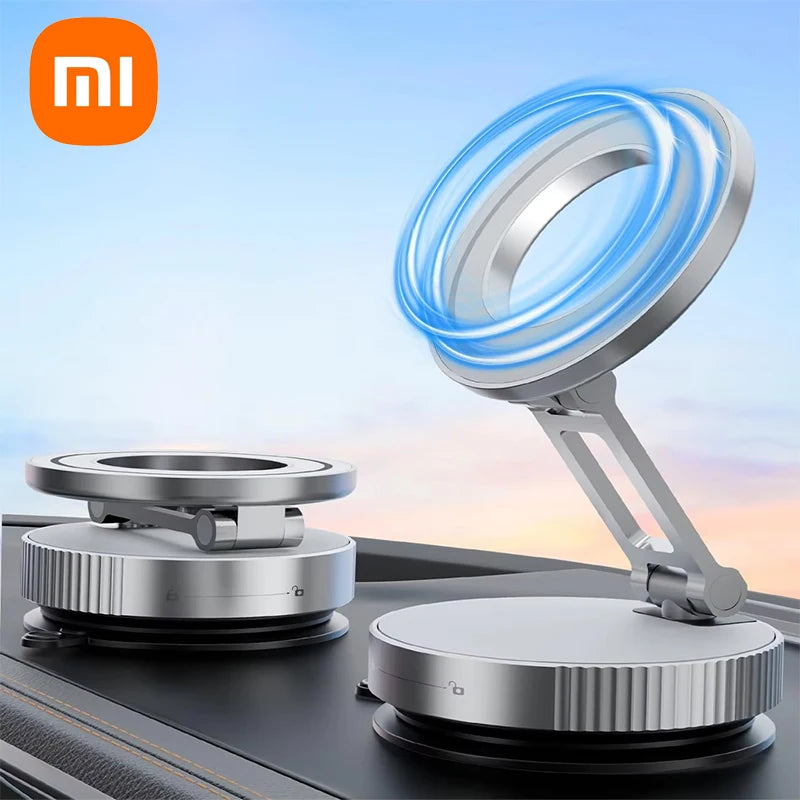 Weskur Vacuum Magnetic Car Phone Holder 360 ° Adjustable Suction Holder Pocket Sized Foldable