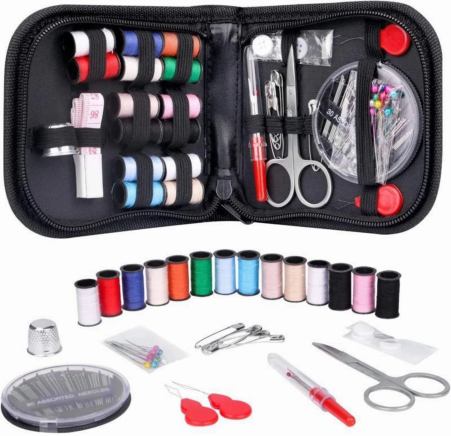 Sewing Kit Compact and Portable for Beginners and Professionals Includes Needles Thread Scissors and Other Essential Access