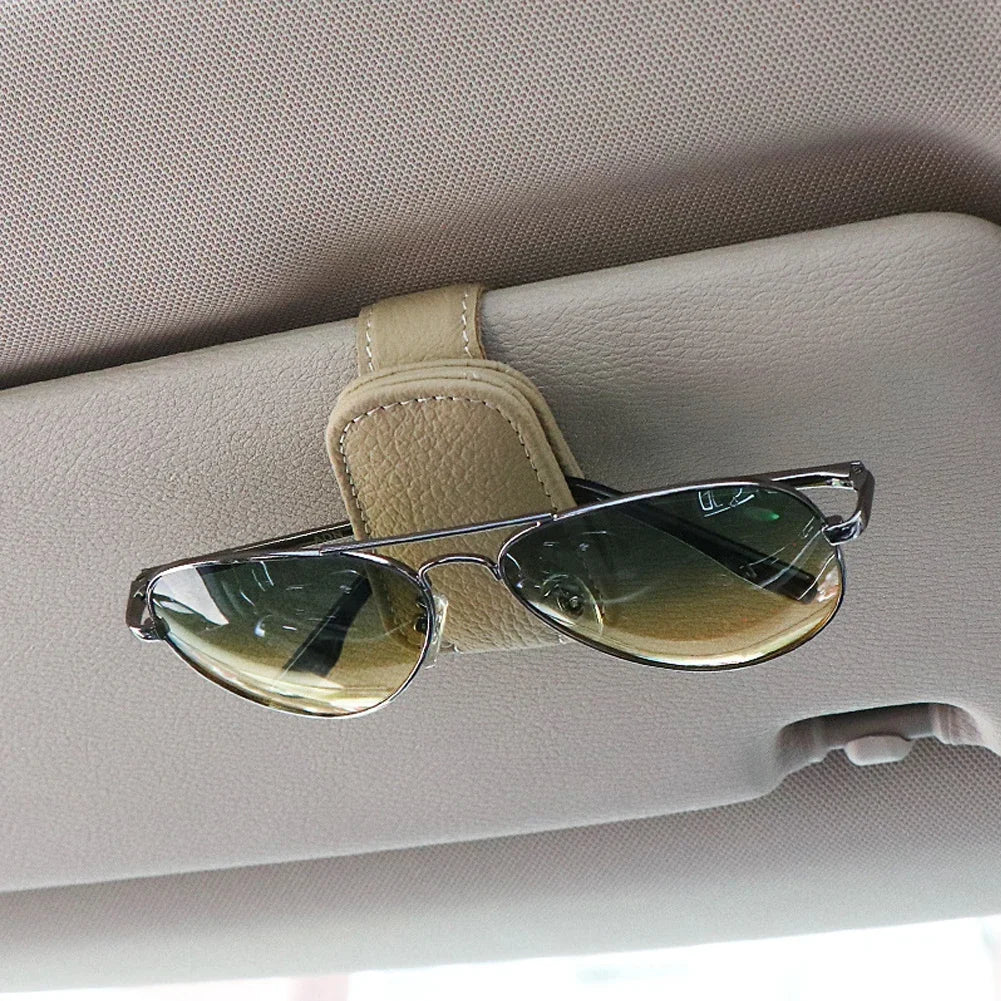 Magnetic Leather Eyeglass Hanger Clip Universal Car Hanger Clip For Cars Ticket Card Clip