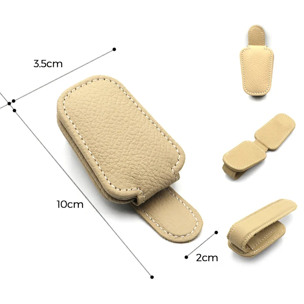 Magnetic Leather Eyeglass Hanger Clip Universal Car Hanger Clip For Cars Ticket Card Clip