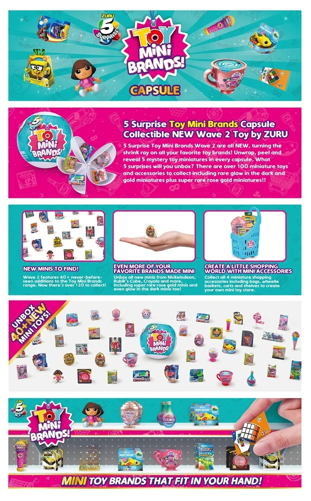 Zuru Mini Brands Toys 5 Surprise Mini Brands Toy Original Supermarket Miniature Toy  Miniature Toys Mystery Blind Box Series 1