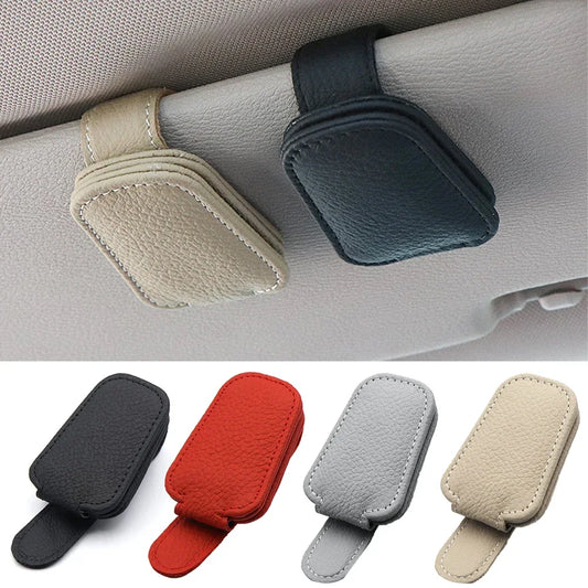Magnetic Leather Eyeglass Hanger Clip Universal Car Hanger Clip For Cars Ticket Card Clip