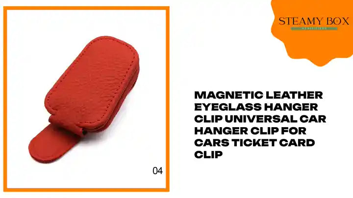 Magnetic Leather Eyeglass Hanger Clip Universal Car Hanger Clip For Cars Ticket Card Clip by@Outfy